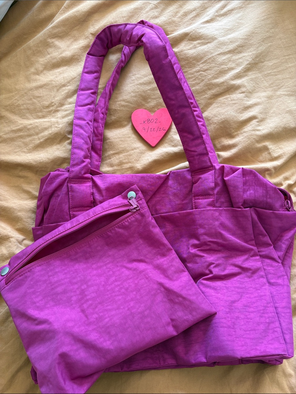 Used Deep Fuschia Baggu Small Cloud Carry On